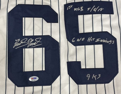 Domingo German Yankees signed No Hitter Rookie STAT MLB Debut Pg jersey Auto PSA