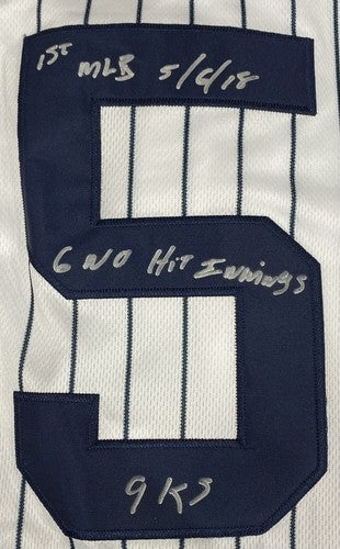 Domingo German Yankees signed No Hitter Rookie STAT MLB Debut Pg jersey Auto PSA