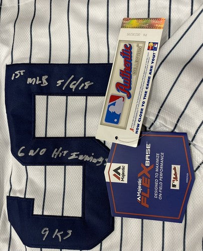 Domingo German Yankees signed No Hitter Rookie STAT MLB Debut Pg jersey Auto PSA