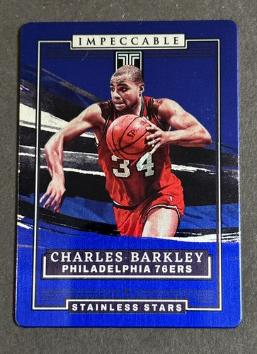2021-22 Panini Impeccable #16 Charles Barkley Blue Stainless Stars /75 76ers Sp