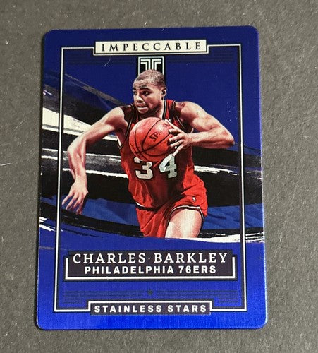 2021-22 Panini Impeccable #16 Charles Barkley Blue Stainless Stars /75 76ers Sp