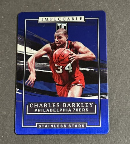 2021-22 Panini Impeccable #16 Charles Barkley Blue Stainless Stars /75 76ers Sp