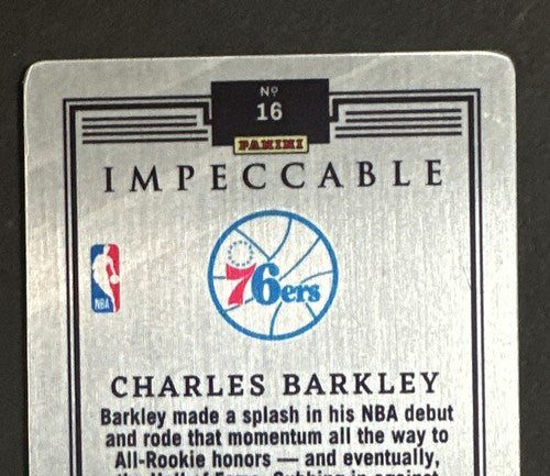 2021-22 Panini Impeccable #16 Charles Barkley Blue Stainless Stars /75 76ers Sp