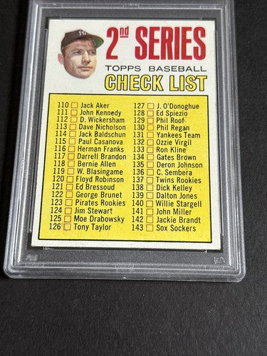 1967 Topps #103 Checklist 110-196 Mickey Mantle PSA 5 EX Unchecked
