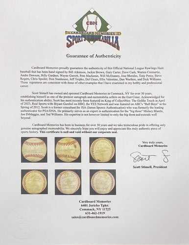 Montreal Expos 1977 Team Signed Official N.L. Rawlings MLB Baseball 20 Auto COA