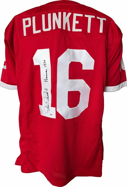 Jim Plunkett Signed Stanford Jersey Heisman Trophy 1970 Autograph PSA DNA COA