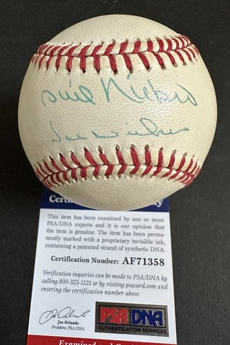 PHIL NIEKRO + JOE NIEKRO Signed Official N.L BASEBALL 539 WINS Hof Auto Psa Coa