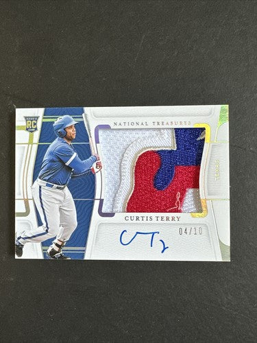 Curtis Terry 2022 National Treasures 4 Color Logo Patch Rangers Rpa Auto /10 MT