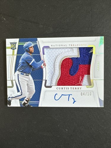 Curtis Terry 2022 National Treasures 4 Color Logo Patch Rangers Rpa Auto /10 MT