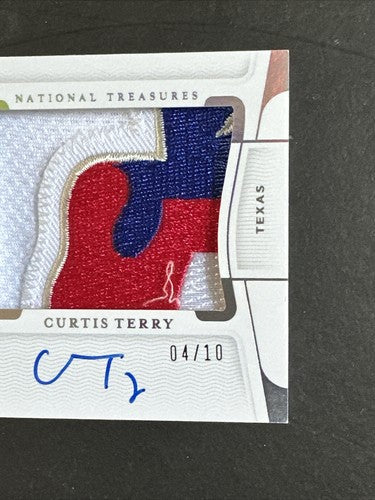 Curtis Terry 2022 National Treasures 4 Color Logo Patch Rangers Rpa Auto /10 MT