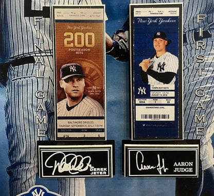 Aaron Judge Derek Jeter The Captains Yankees Framed Facsimile Auto With Tickets