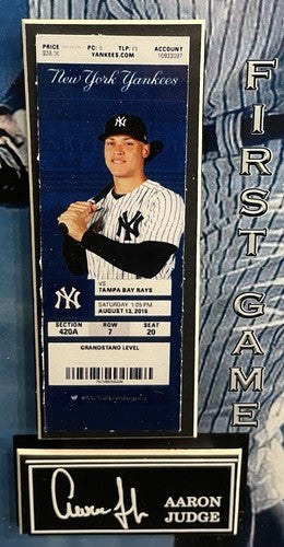 Aaron Judge Derek Jeter The Captains Yankees Framed Facsimile Auto With Tickets