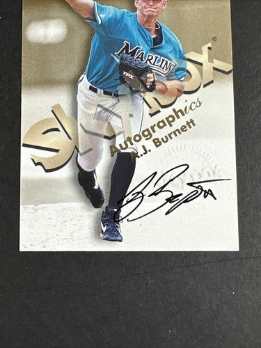 A.J Burnett 1999 Skybox Autographics On Card Auto Mint Marlins Yankees Ws
