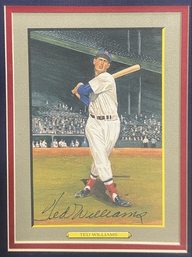 Ted Williams Signed Framed Perez-Steele Great Moments Card Auto Red Sox CBM COA