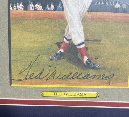 Ted Williams Signed Framed Perez-Steele Great Moments Card Auto Red Sox CBM COA