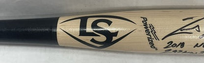 Ronald Acuna Jr Signed 2018 ROY STAT Louisville Slugger Game Model Bat JSA Auto
