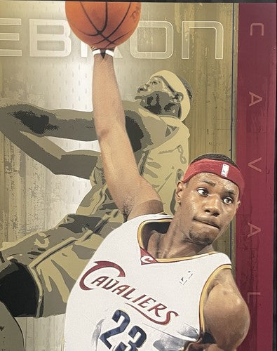 LeBron James Signed 33x23 Framed #23 Photo Collage Cavaliers Rookie Auto LE Uda