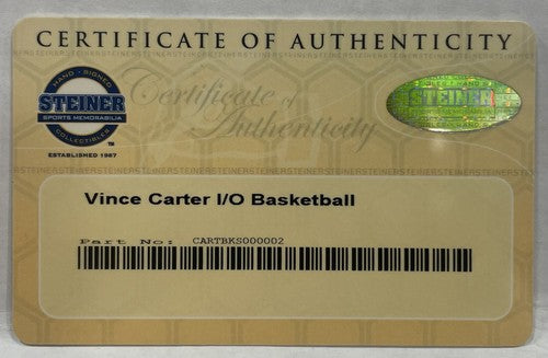 Vince Carter Signed Spalding I/O Basketball Nets Raptors Autograph Steiner Coa