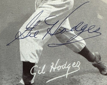 GIL HODGES Signed 1947 Exhibit Card Photo Dodgers Hof Bold Auto Jsa / SGC Coa