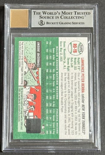 2003 Topps Heritage Real One Signed YOGI BERRA Red Ink Bgs 10 Gem Mint Auto Sp