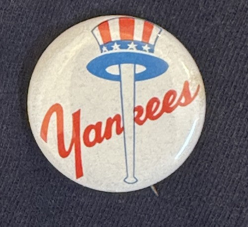 NY Yankees 1.5 “ Original 1960’s Pin Pinback Button Top Hat Baseball Logo