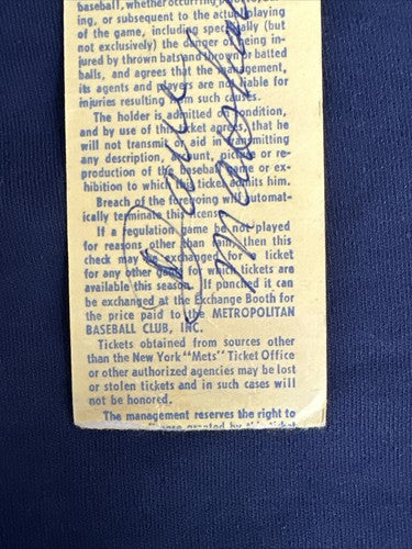 NY Mets 8/4/ 1972 Vs Cubs Baseball Ticket Stub Willie Mays HR # 651 W/ 3 Hits Ex