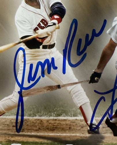 1975 Red Sox Outfield Signed 8x10 Framed Photo Jim Rice Lynn Evans Auto CBM COA