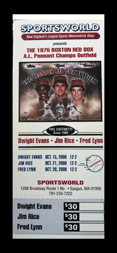 1975 Red Sox Outfield Signed 8x10 Framed Photo Jim Rice Lynn Evans Auto CBM COA