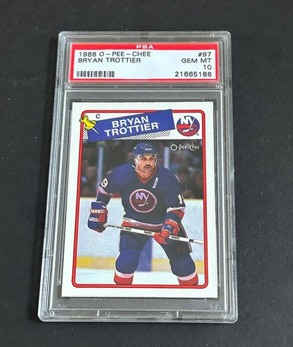 1988 O-PEE-CHEE #97 BRYAN TROTTIER Opc ISLANDERS HOF PSA 10 Gem Mint Beauty