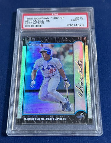 1999 BOWMAN CHROME ADRIAN BELTRE REFRACTOR #219 PSA 9 Mint Graded Dodgers Pop 5