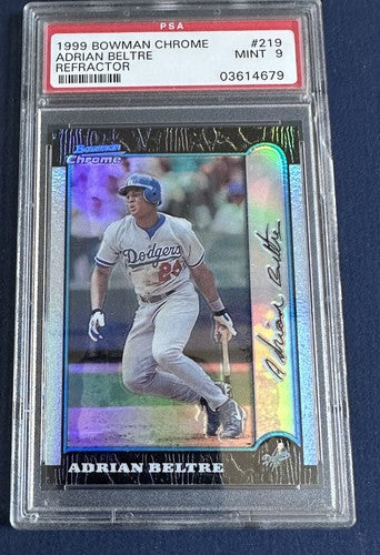 1999 BOWMAN CHROME ADRIAN BELTRE REFRACTOR #219 PSA 9 Mint Graded Dodgers Pop 5
