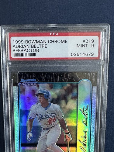 1999 BOWMAN CHROME ADRIAN BELTRE REFRACTOR #219 PSA 9 Mint Graded Dodgers Pop 5
