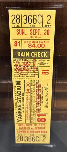 1973 Yankees Last Final Game Ever Old Yankee Stadium Full Ticket Psa 7 Nm Pop 1