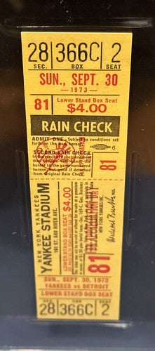 1973 Yankees Last Final Game Ever Old Yankee Stadium Full Ticket Psa 7 Nm Pop 1