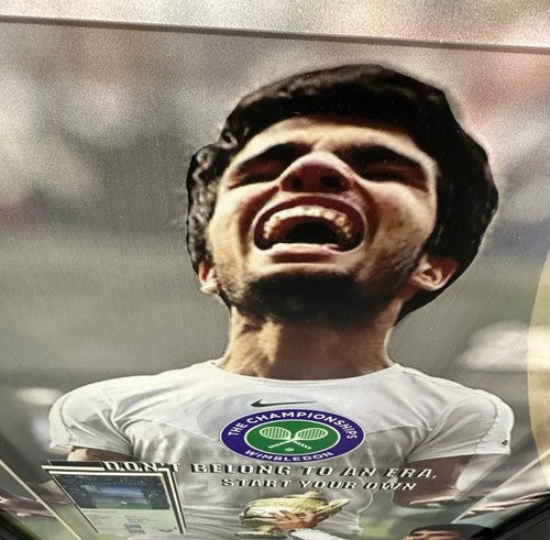 Carlos Alcaraz 19x30 Framed 3d Photo 2023 Wimbledon Champion Replica Ticket
