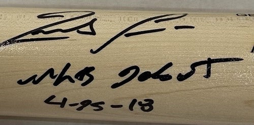 Ronald Acuna Jr Signed Game Model LS Bat 2018 Mlb Debut ROOKIE Auto Braves JSA