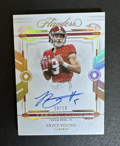 BRYCE YOUNG 2022 Flawless GOLD Campus Legends MINT ON CARD Rookie Auto 10/10 Rc