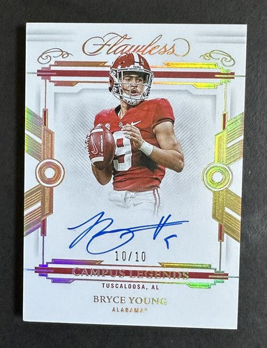 BRYCE YOUNG 2022 Flawless GOLD Campus Legends MINT ON CARD Rookie Auto 10/10 Rc