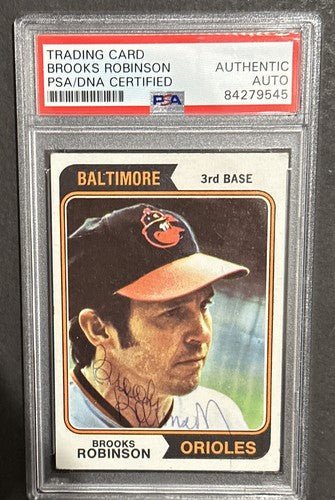 BROOKS ROBINSON 1974 TOPPS #160 SIGNED PSA DNA Coa Vintage Hof AUTO Orioles