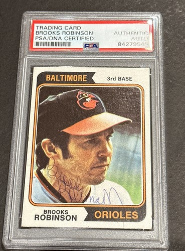 BROOKS ROBINSON 1974 TOPPS #160 SIGNED PSA DNA Coa Vintage Hof AUTO Orioles