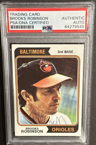 BROOKS ROBINSON 1974 TOPPS #160 SIGNED PSA DNA Coa Vintage Hof AUTO Orioles