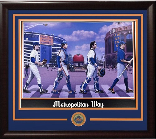 NY Mets Framed 16x20 Litho Photo Tom Seaver Carter Piazza Wright Shea Citi field