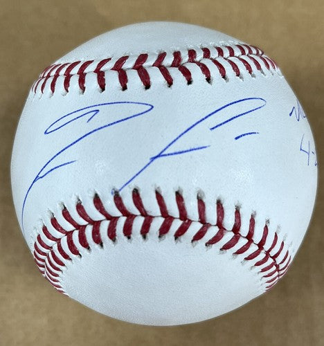 Ronald Acuna Jr. Braves Signed Official MLB Debut 4-25-18 Auto Baseball JSA COA