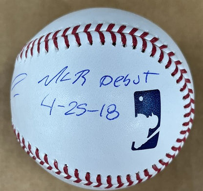 Ronald Acuna Jr. Braves Signed Official MLB Debut 4-25-18 Auto Baseball JSA COA