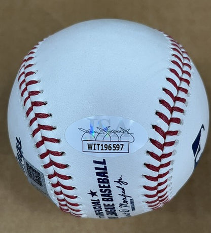 Ronald Acuna Jr. Braves Signed Official MLB Debut 4-25-18 Auto Baseball JSA COA