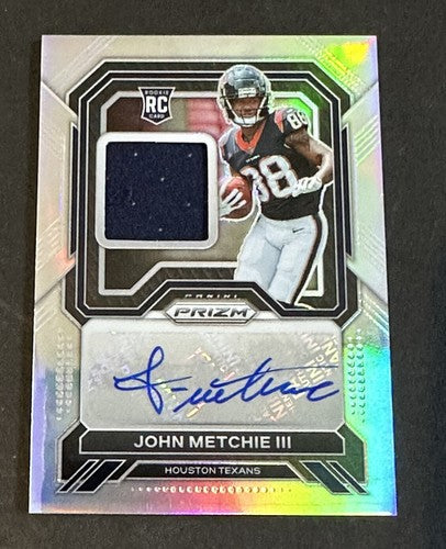 John Metchie III 2022 Panini Silver Prizm /99 RPA Auto Case Hit RC Patch