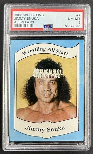 1983 Wrestling All Stars 7 Jimmy Snuka PSA 8 Mint Beauty Centered Superfly