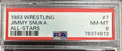 1983 Wrestling All Stars 7 Jimmy Snuka PSA 8 Mint Beauty Centered Superfly