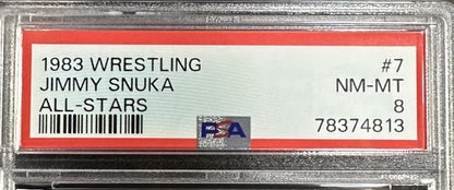 1983 Wrestling All Stars 7 Jimmy Snuka PSA 8 Mint Beauty Centered Superfly