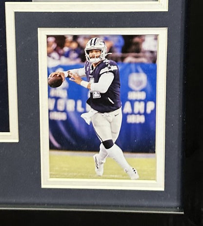 Dak Prescott Signed Framed Cowboys Alternate Blue Jersey Autograph BAS COA